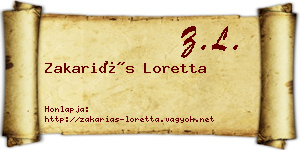 Zakariás Loretta névjegykártya